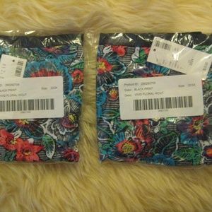 2 New Pairs Black Floral Hi Cut Avenue Brief Panty